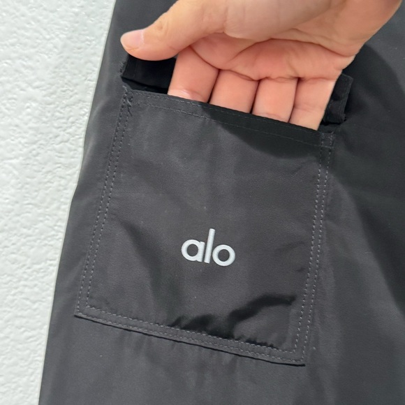 ALO YOGA Squad Down Bomber Jacket Size Medium Black Gray - Picture 7 of 11